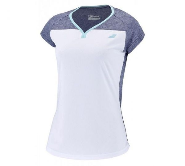 Футболка тенісна Babolat Play Cap Sleeve Top Girl White/Blue Heather
