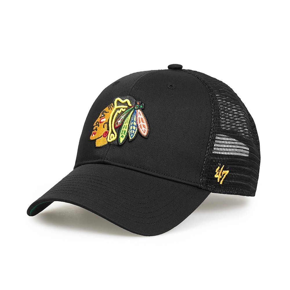 Кепка-тракер 47 Brand CHICAGO BLACKHAWKS BRANSON MES чорний, зелений Уні