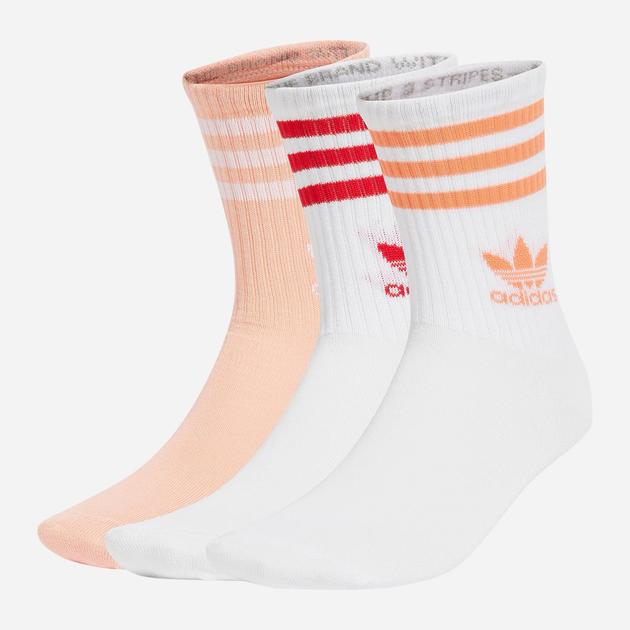 Шкарпетки Adidas CREW SOCK 3STR білий, рожевий, червоний Жін