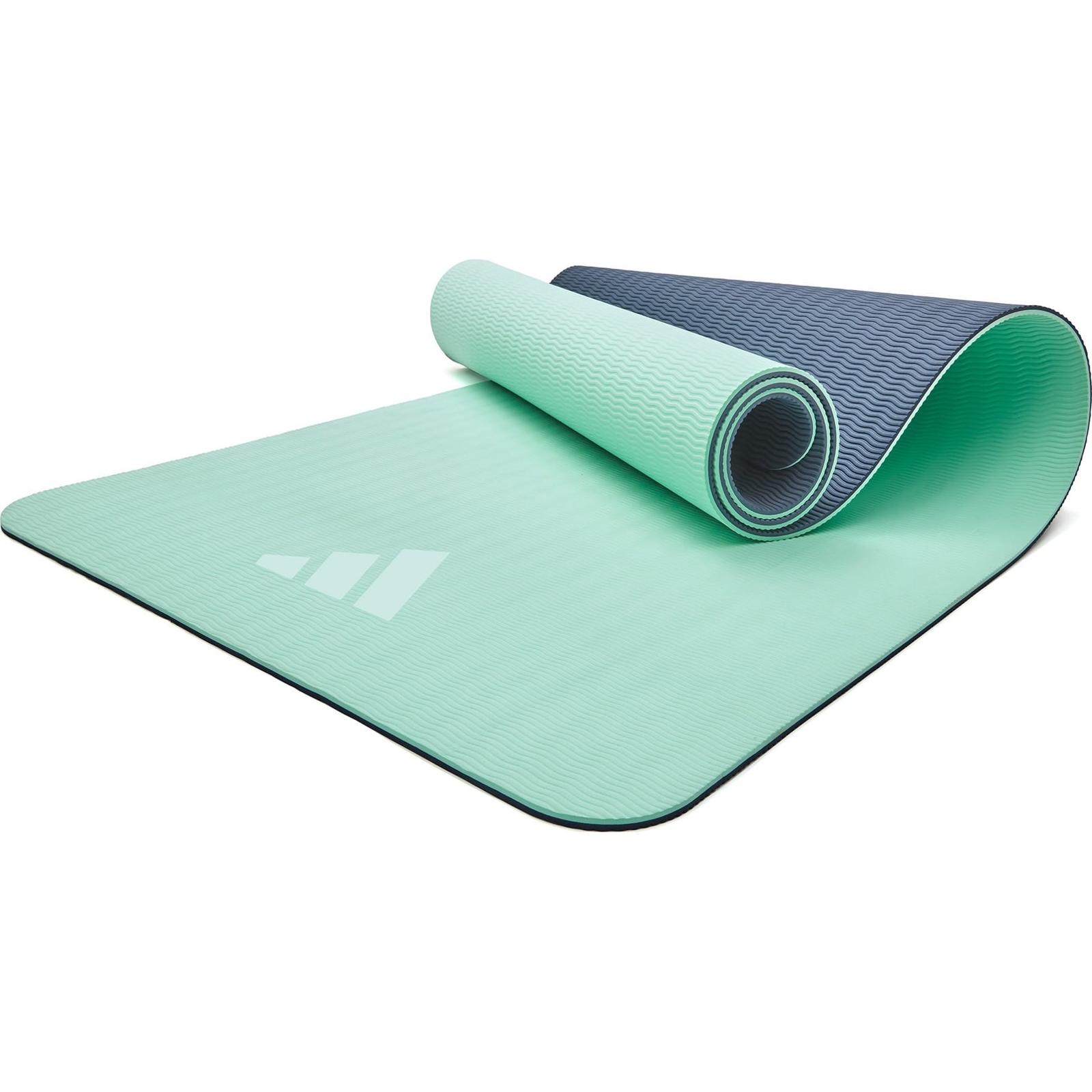 Килимок для йоги Adidas Double Sided Yoga Mat ментоловий, сірий Уні 176 х 61 х 0,6 см