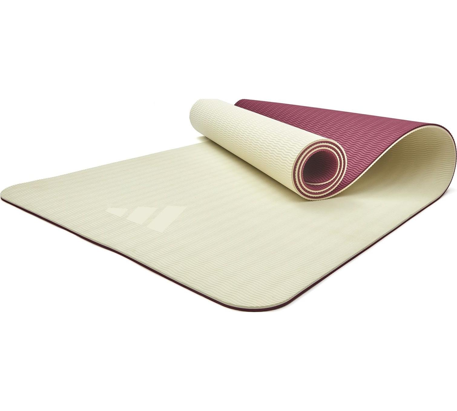 Килимок для йоги Adidas Double Sided Yoga Mat бежевий, темно-рожевий Уні 176 х 61 х 0,6 см