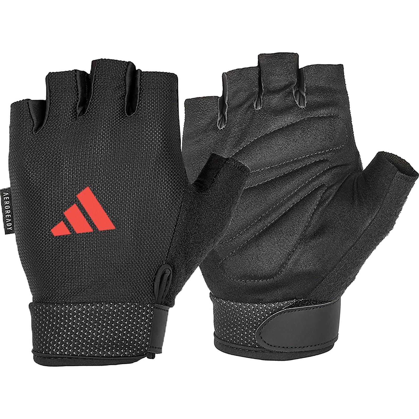 Рукавички для тренінгу Adidas Essential Adjustable Gloves чорний, червоний Уні S