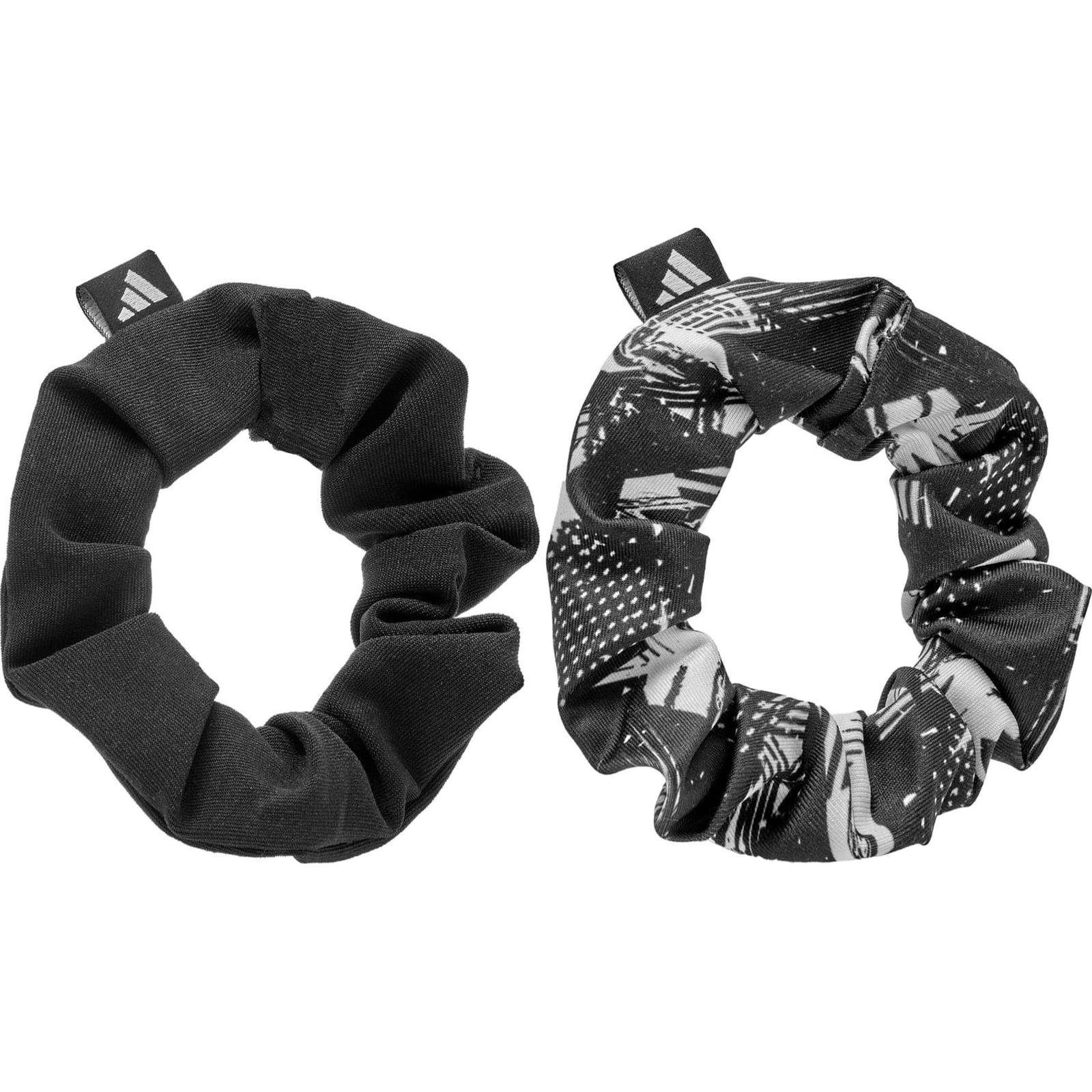 Гумки для волосся Adidas Hair Scrunchies 2pk чорний, білий Жін