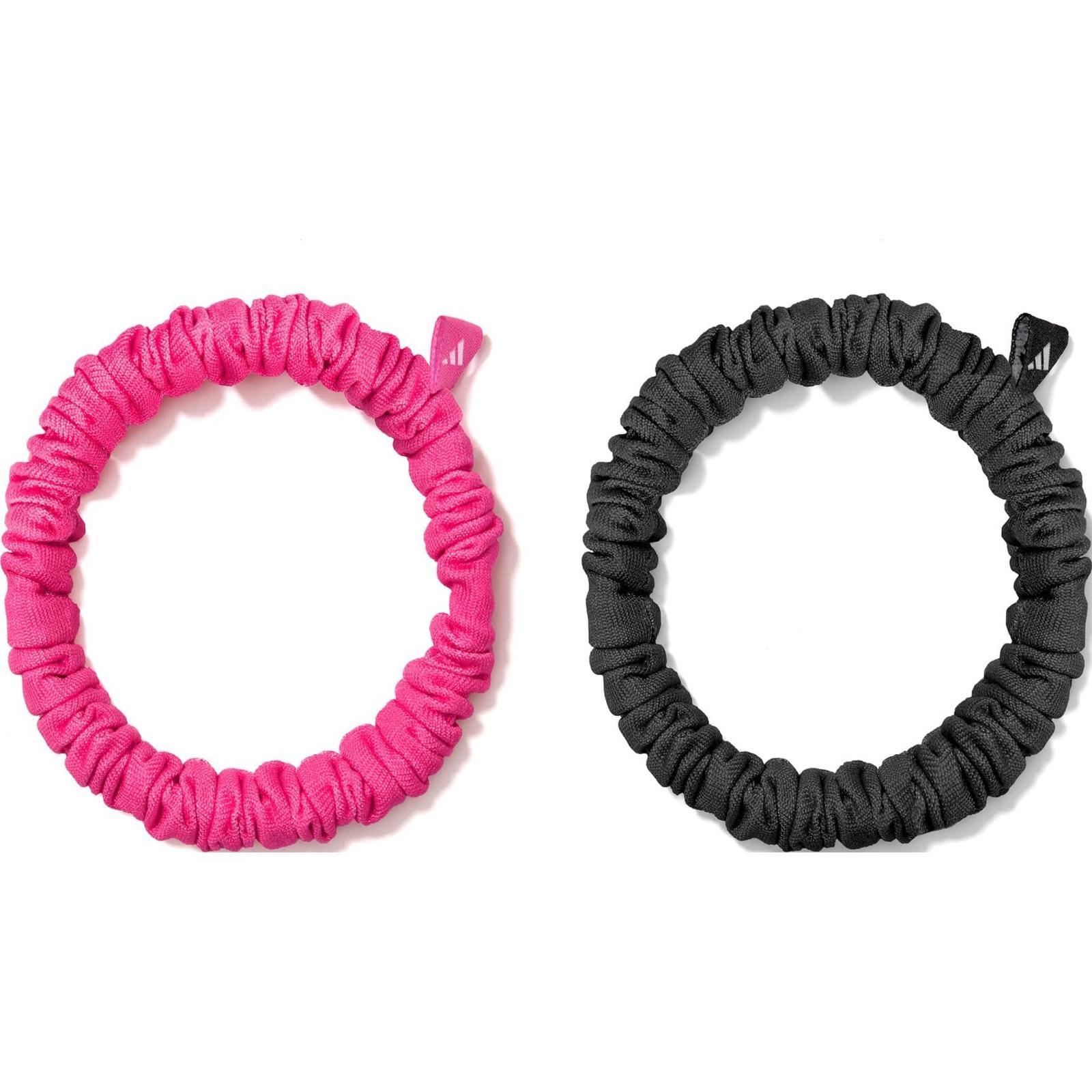 Гумки для волосся Adidas Hair Scrunchies 2pk чорний, рожевий Жін