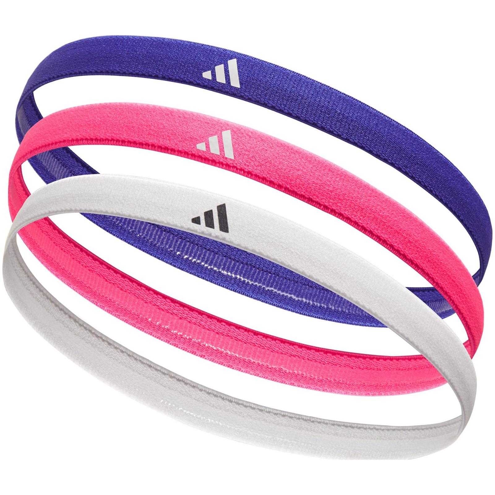 Пов'язки на голову Adidas Hairbands 3pk рожевий, синій, білий Жін