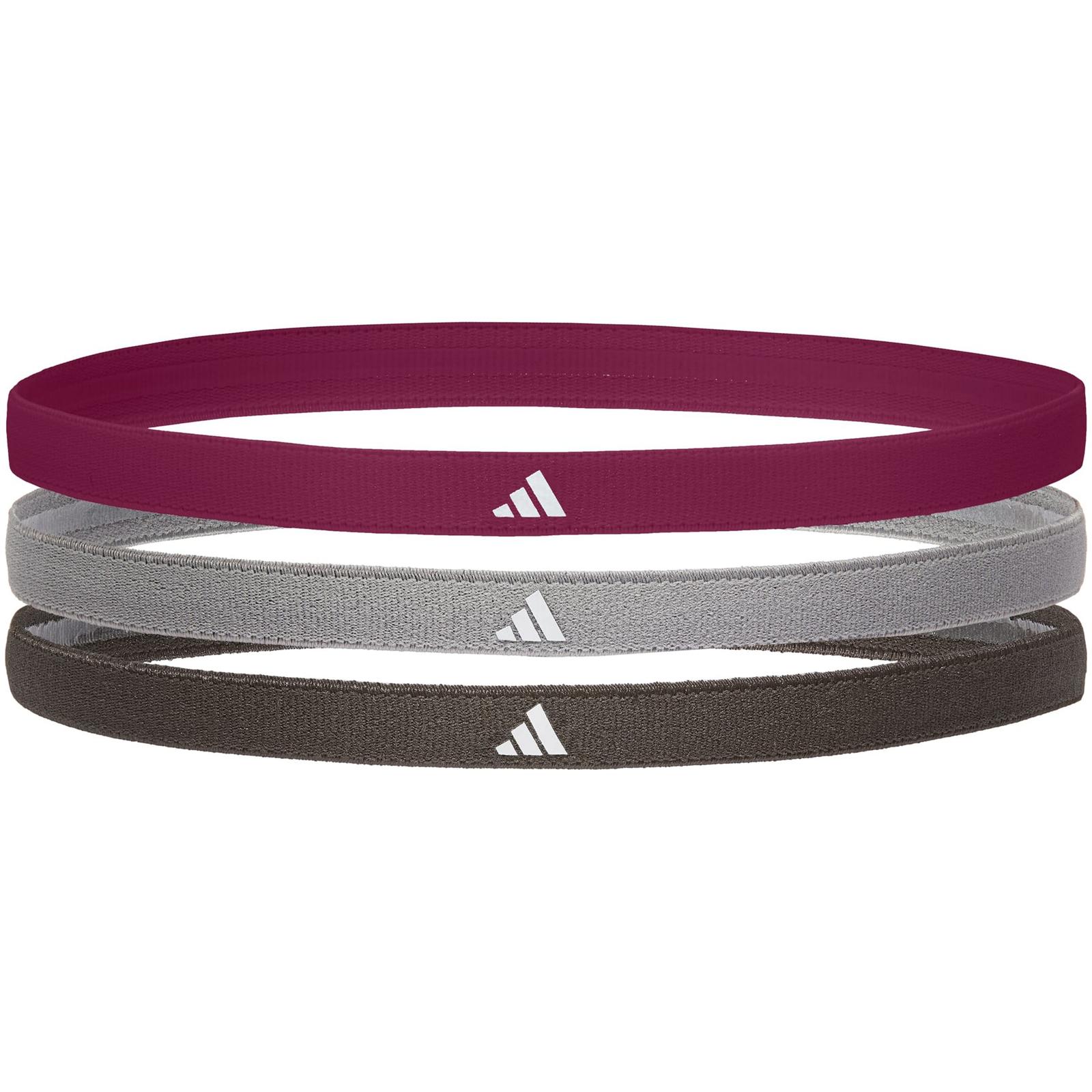 Пов'язки на голову Adidas Hairbands 3pk чорний, сірий, бордовий Уні
