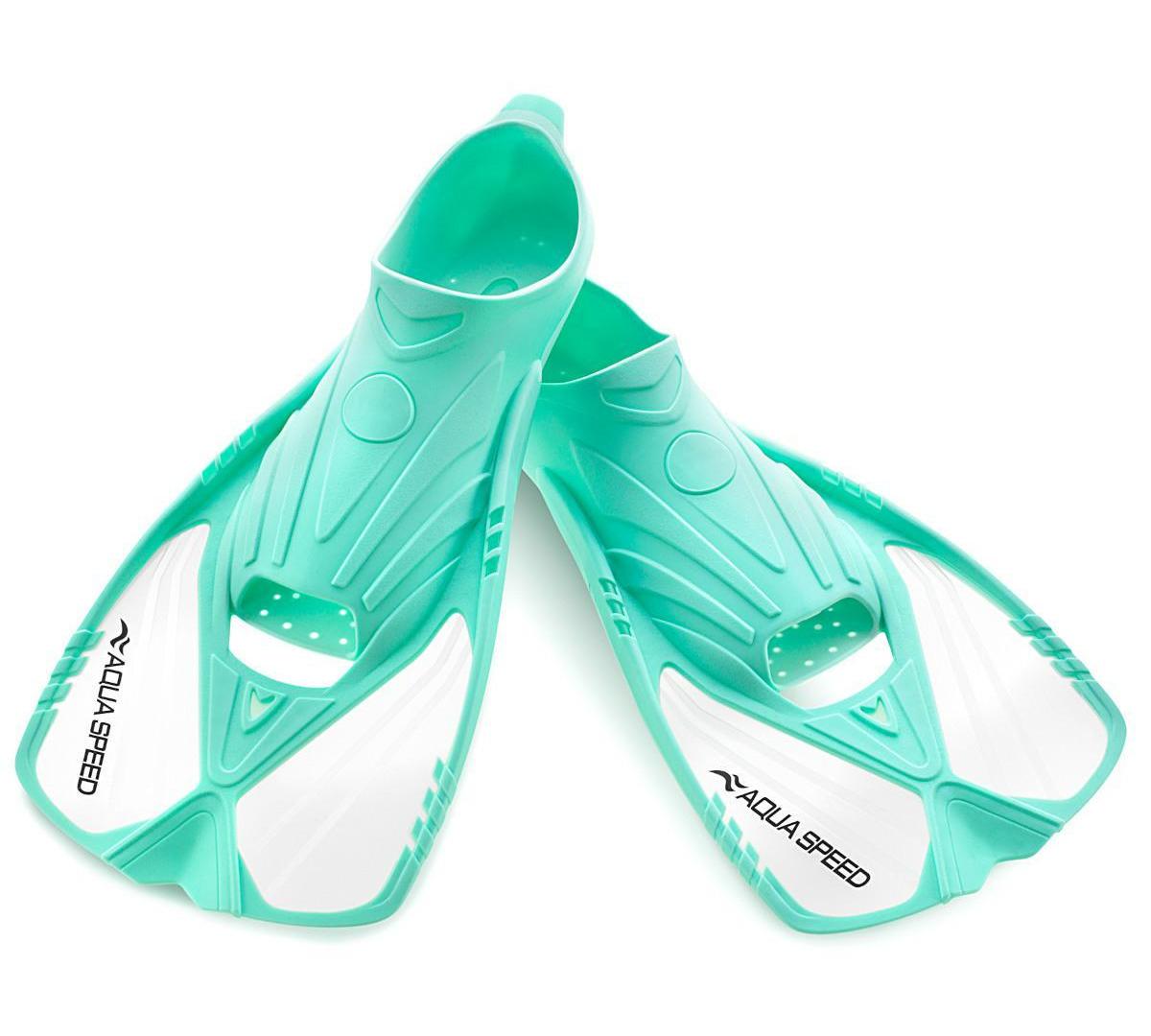 Ласти дорослі Aqua Speed ACTION 61106 бірюзовий короткі с закритою п'яткою