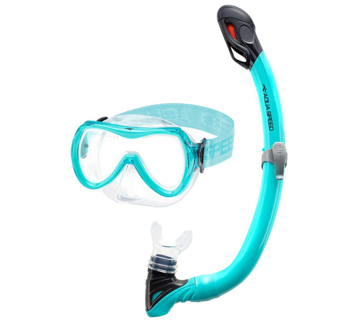 Набір маска і трубка Aqua Speed ALIZE FS + SAMOS 61091 бірюзовий Діт OSFM