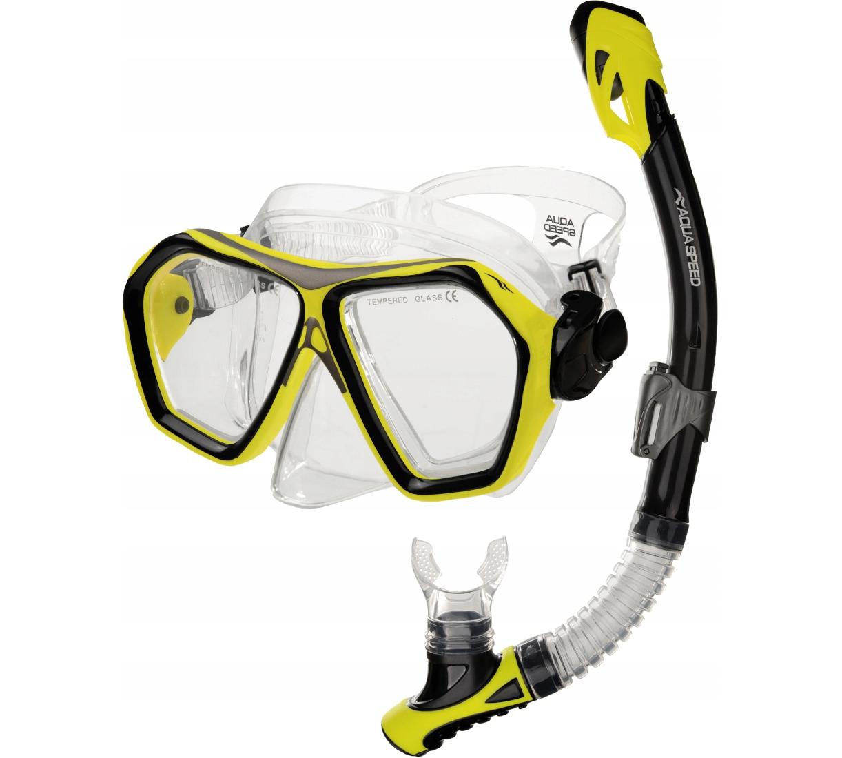 Набір маска і трубка Aqua Speed Blaze + Borneo 60320 жовтий, чорний Уні