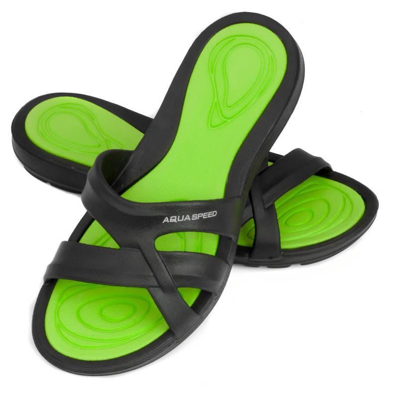 Шльопанці Aqua Speed PANAMA 6594 чорний, зелений Жін