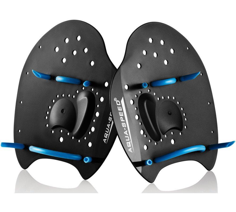 Лопатки для плавання Aqua Speed SKILL PADDLE 1791 чорний, синій Уні L 21,5х20см
