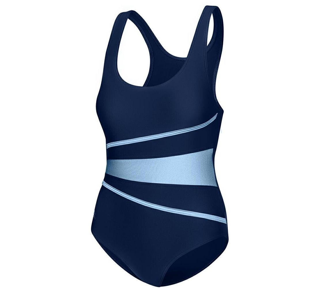 Купальник закритий для жінок Aqua Speed STELLA LADY 8666 чорний, блакитний жіночий