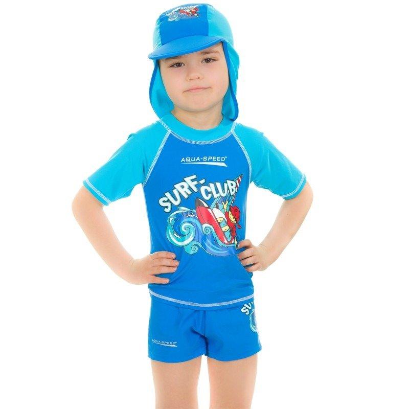 Топ сонцезахисний для хлопців Aqua Speed SURF-CLUB T-SHIRT 2025 синій, блакитний дитяча