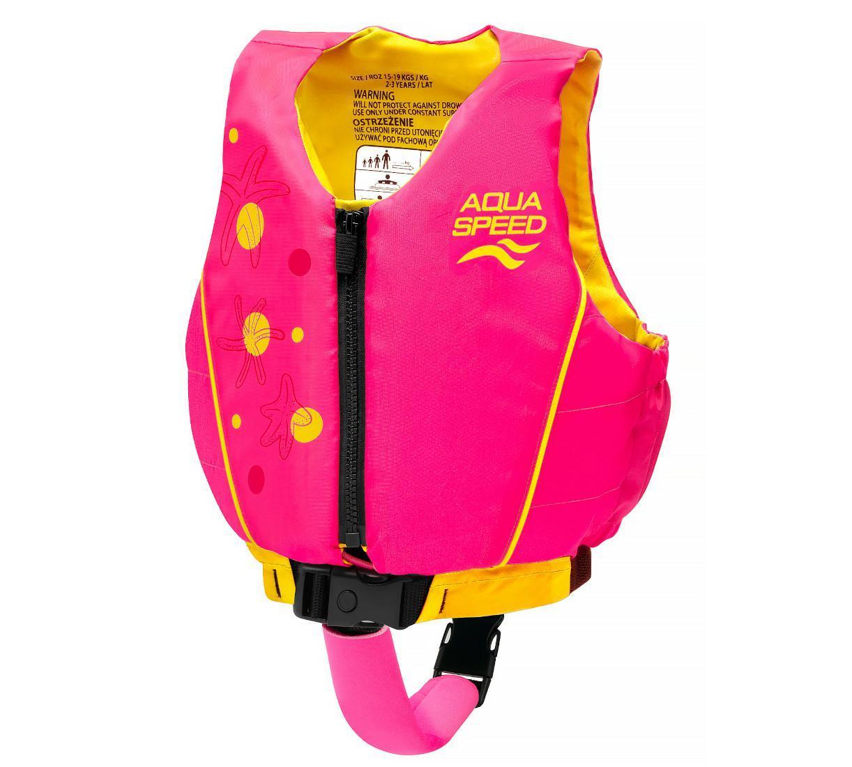 Жилет для плавання Aqua Speed Swim Star 61130 малиновий, жовтий Діт 15-19 кг