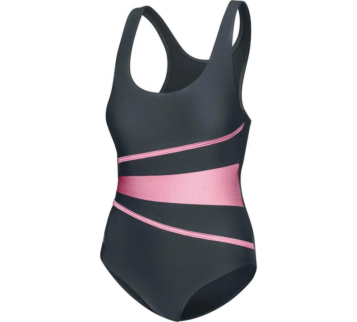 Купальник закритий для жінок Aqua Speed Swimsuit STELLA LADY 62961 темно-сірий, рожевий Жін