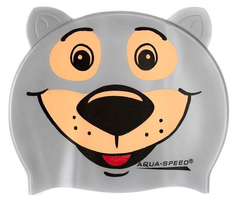 Шапка для плавання Aqua Speed ZOO BEAR 5761 сірий ведмідь Дит