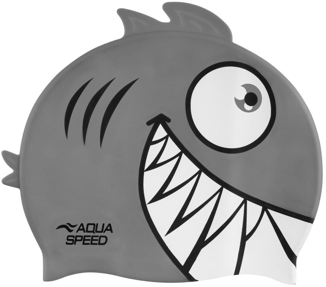 Шапка для плавання Aqua Speed ZOO Pirana 9701 піранья, сірий Діт OSFM