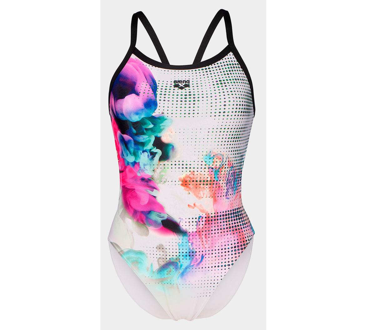 Купальник закритий для жінок Arena AIRBRUSH SWIMSUIT CHALLENGE BA білий, чорний, мультикольор жіночий