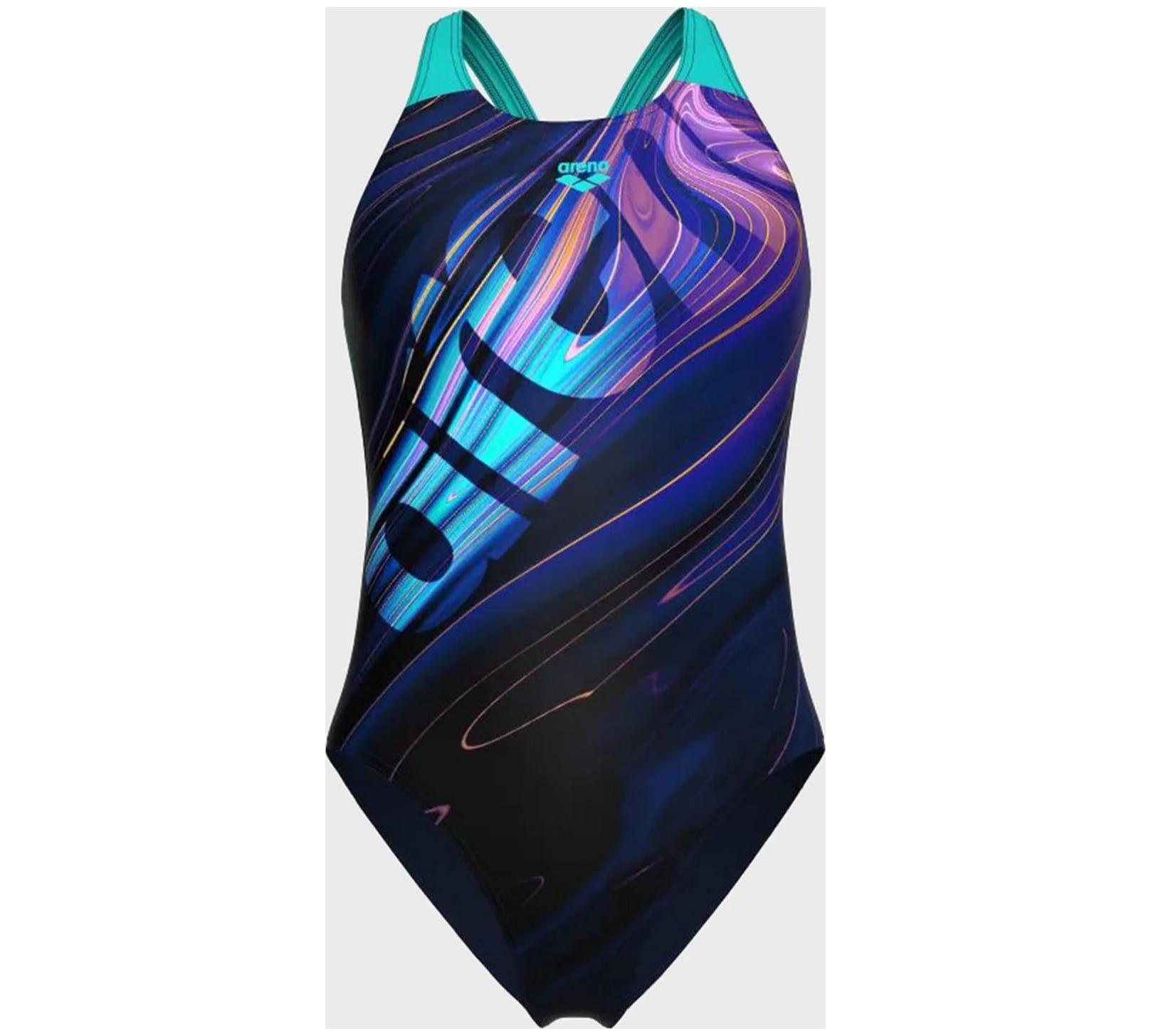 Купальник закритий для жінок Arena FLOW SWIMSUIT V BACK LB темно-синій жіночий