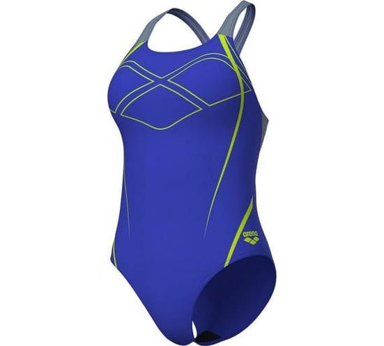 Купальник закритий для жінок Arena GRAPHIC SWIMSUIT SWIM PRO BACK синій, жовтий Жін