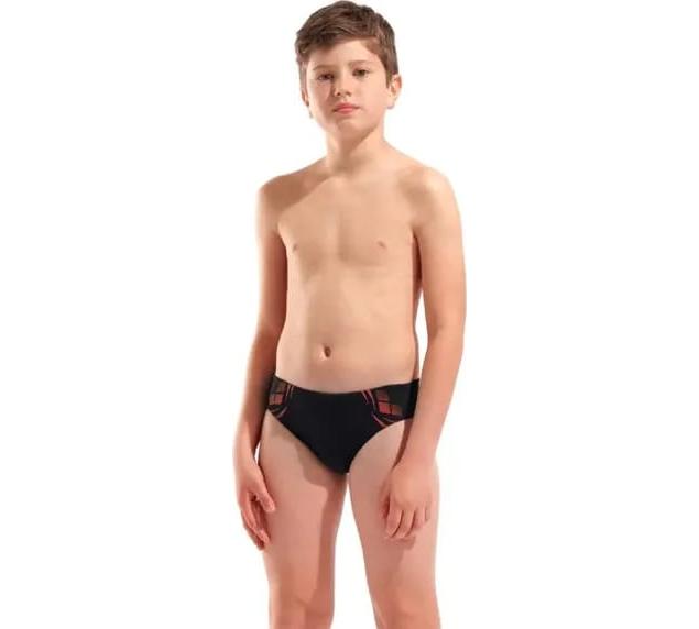 Плавки-сліпи для хлопчиків Arena POSEIDONIA SWIM BRIEFS чорний, кораловий 
