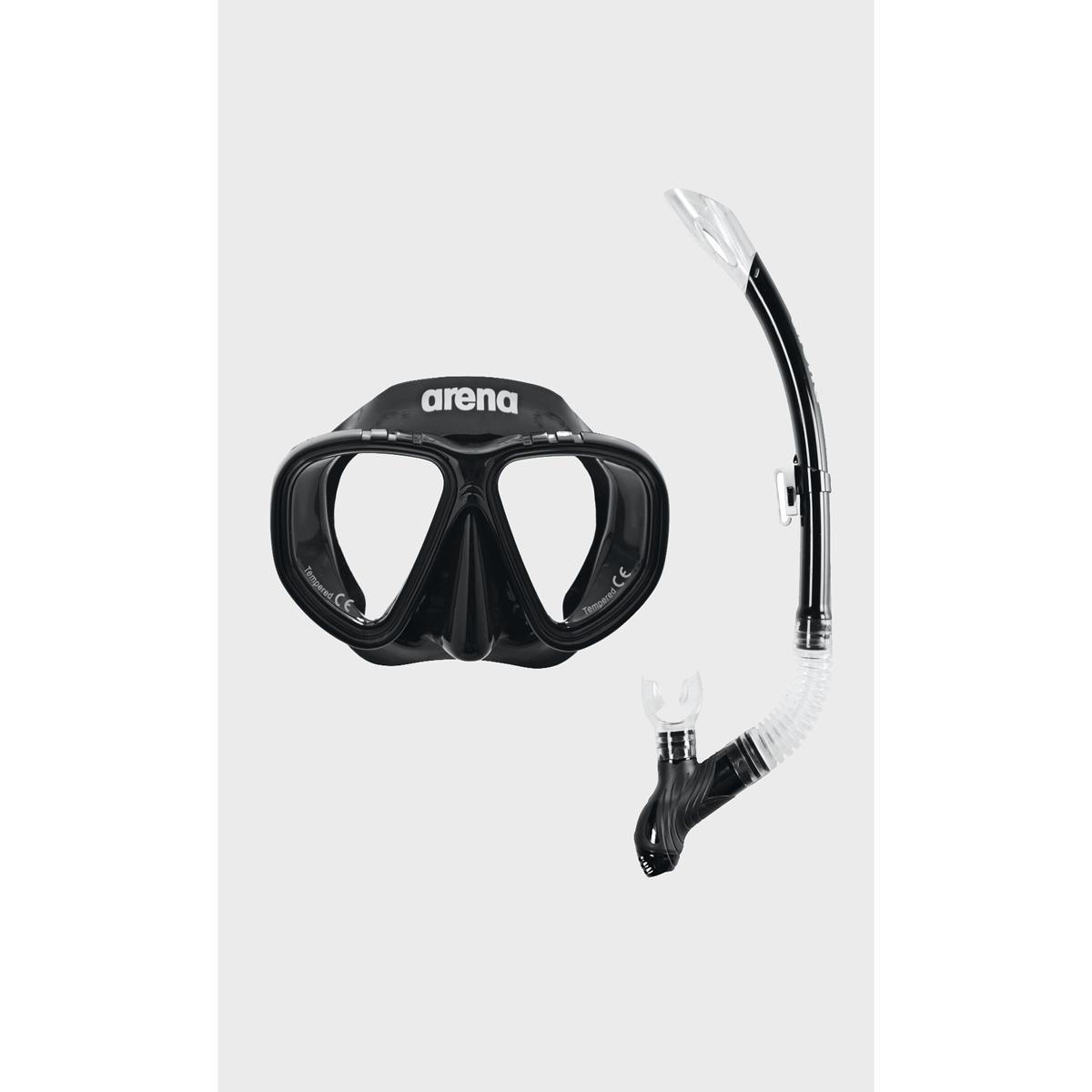 Набір маска та трубка Arena PREMIUM SNORKELING SET чорний Уні