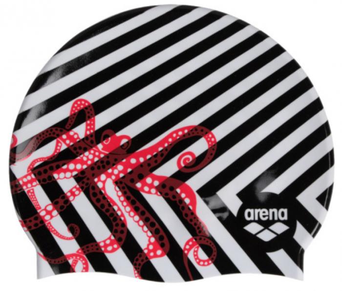 Шапка для плавання Arena PRINT 2 чорний, білий, червоний Уні