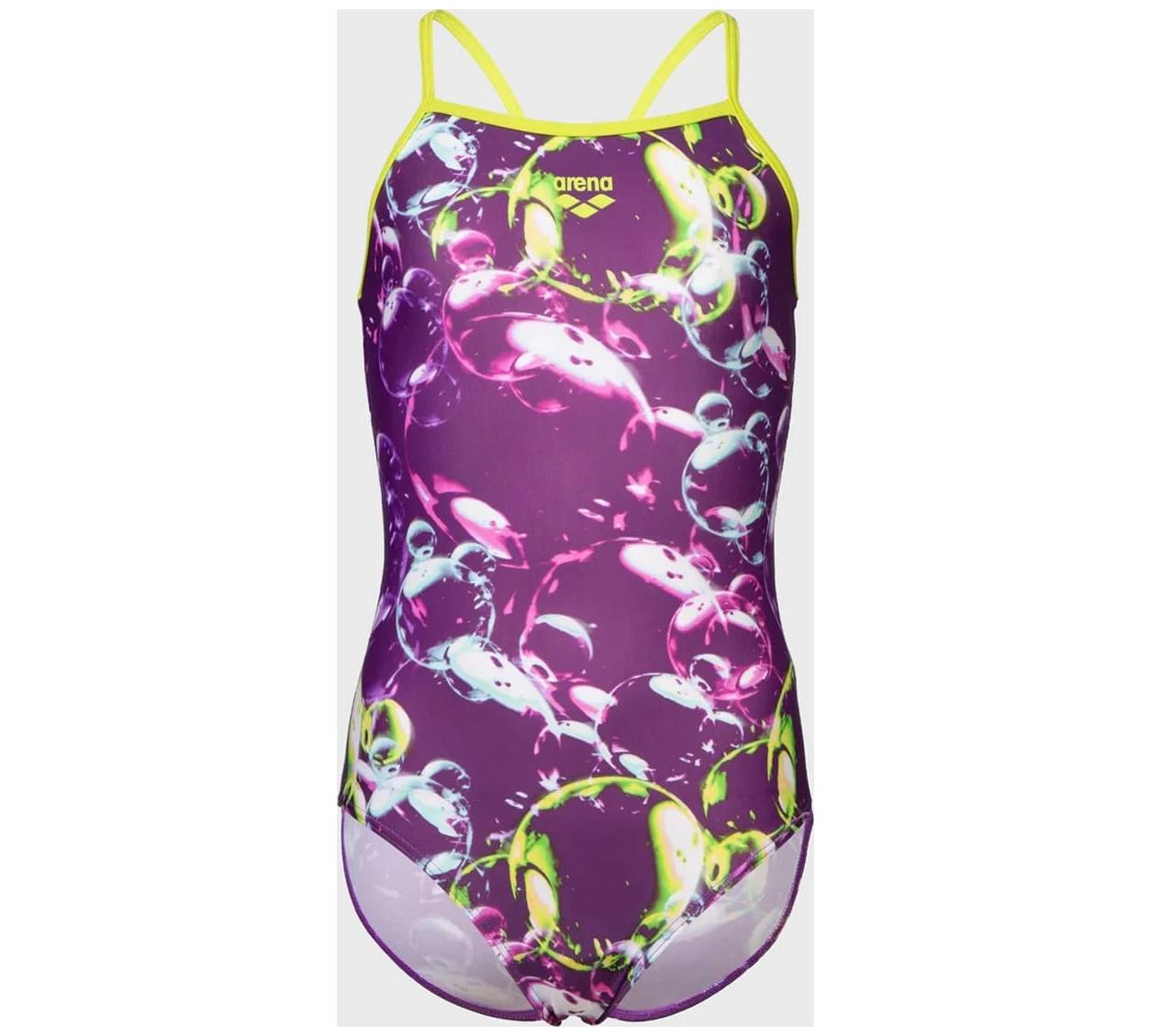 Купальник закритий для дівчат Arena SOAP BUBBLES SWIMSUIT LIGHT DR фіолетовий дитяча