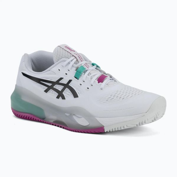 Кросівки чоловічі для великого тенісу Asics GEL-RESOLUTION X clay WHITE/AURORA GREEN 