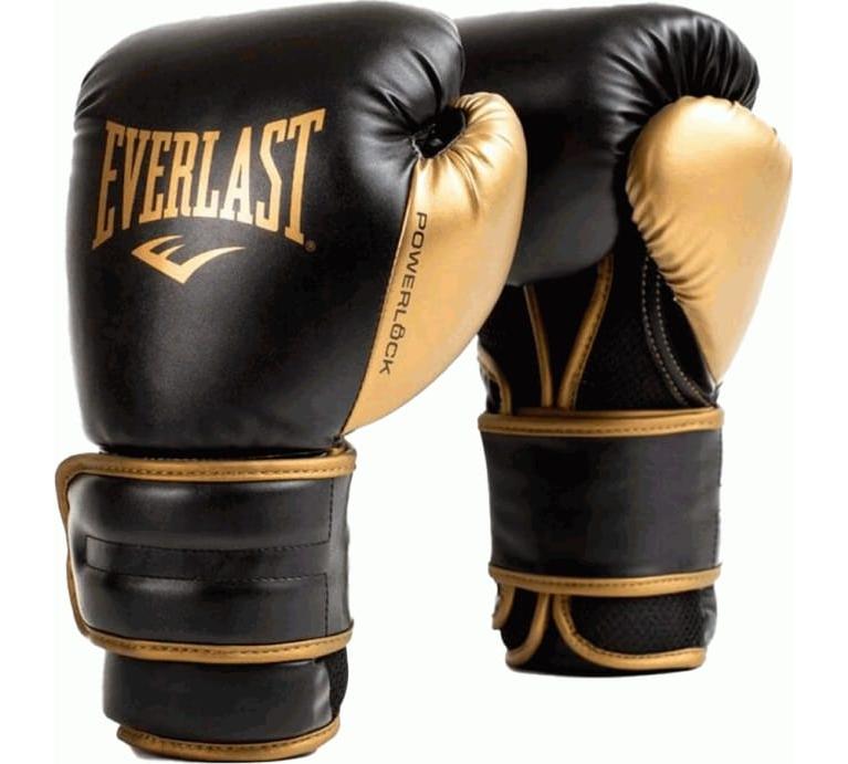Боксерські рукавиці EVERLAST POWERLOCK 2R TRAINING GLOVE чорний, золотий