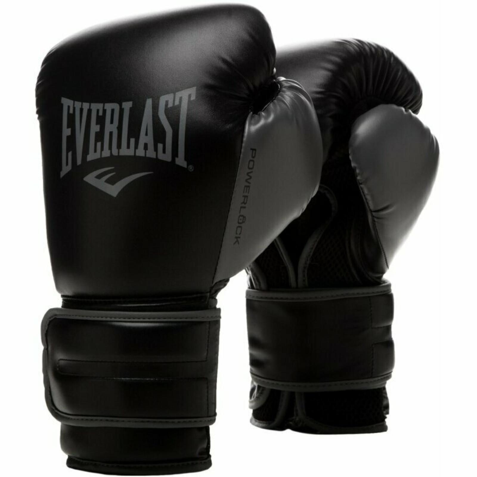 Боксерські рукавиці Everlast POWERLOCK 2R TRAINING GLOVE чорний, сірий Уні