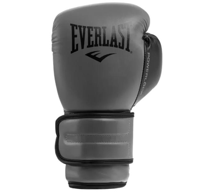 Боксерські рукавиці Everlast POWERLOCK 2R TRAINING GLOVE сірий, чорний Уні 10 унцій