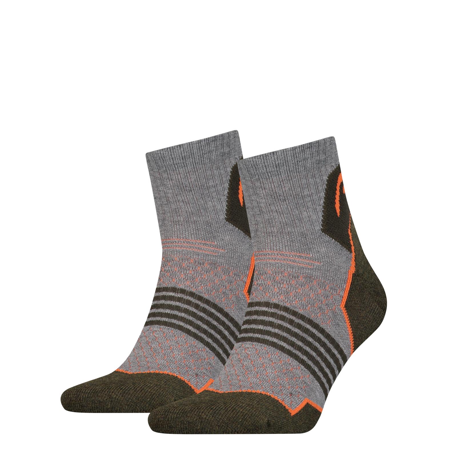 Шкарпетки Head HIKING QUARTER 2PPK UNISEX сірий, зелений Уні