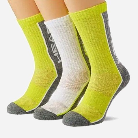 Шкарпетки Head PERFORMANCE CREW 3P UNISEX жовтий, сірий, білий Уні