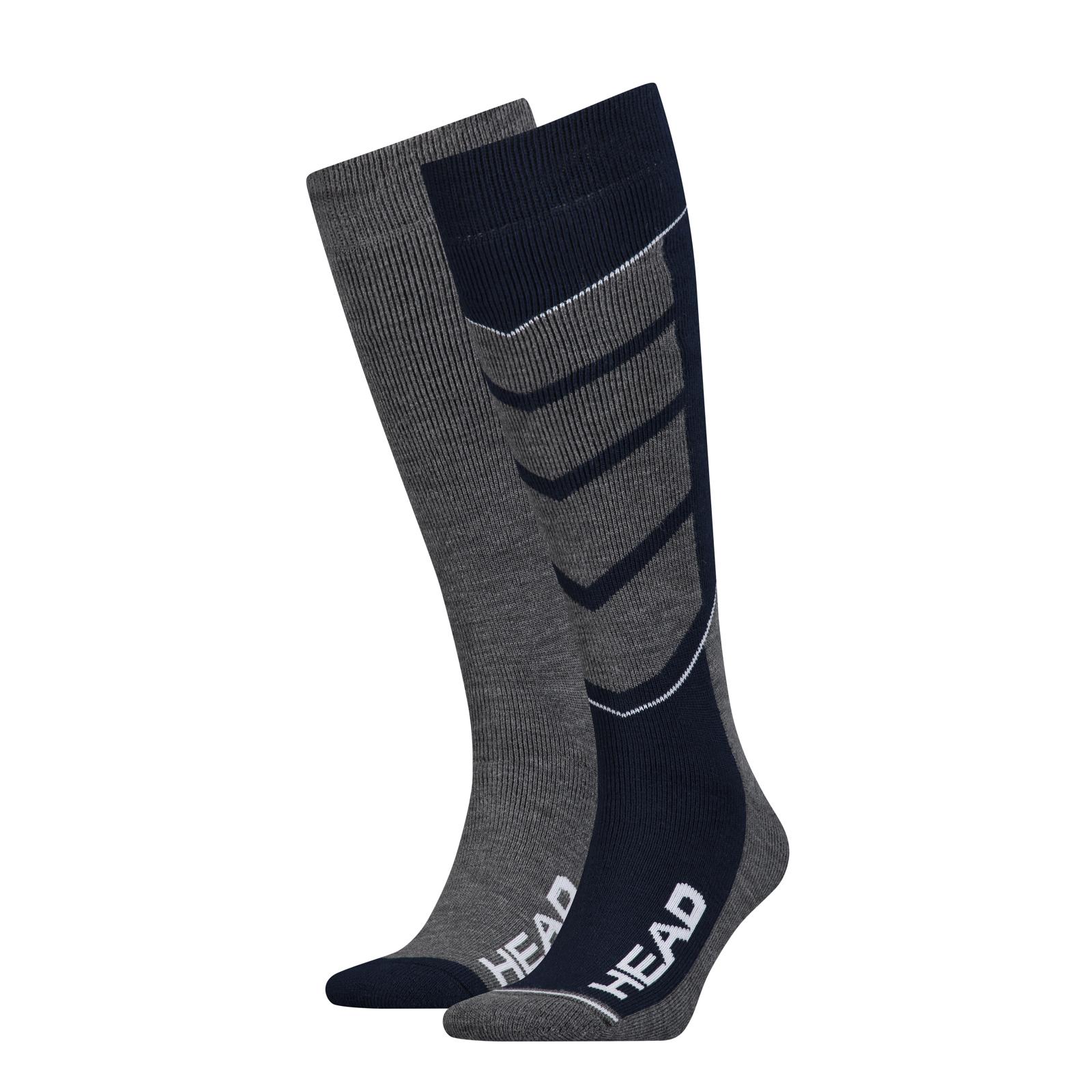 Шкарпетки гірськолижні Head UNISEX SKI V-SHAPE KNEEHIGH 2PPK синій, сірий Уні