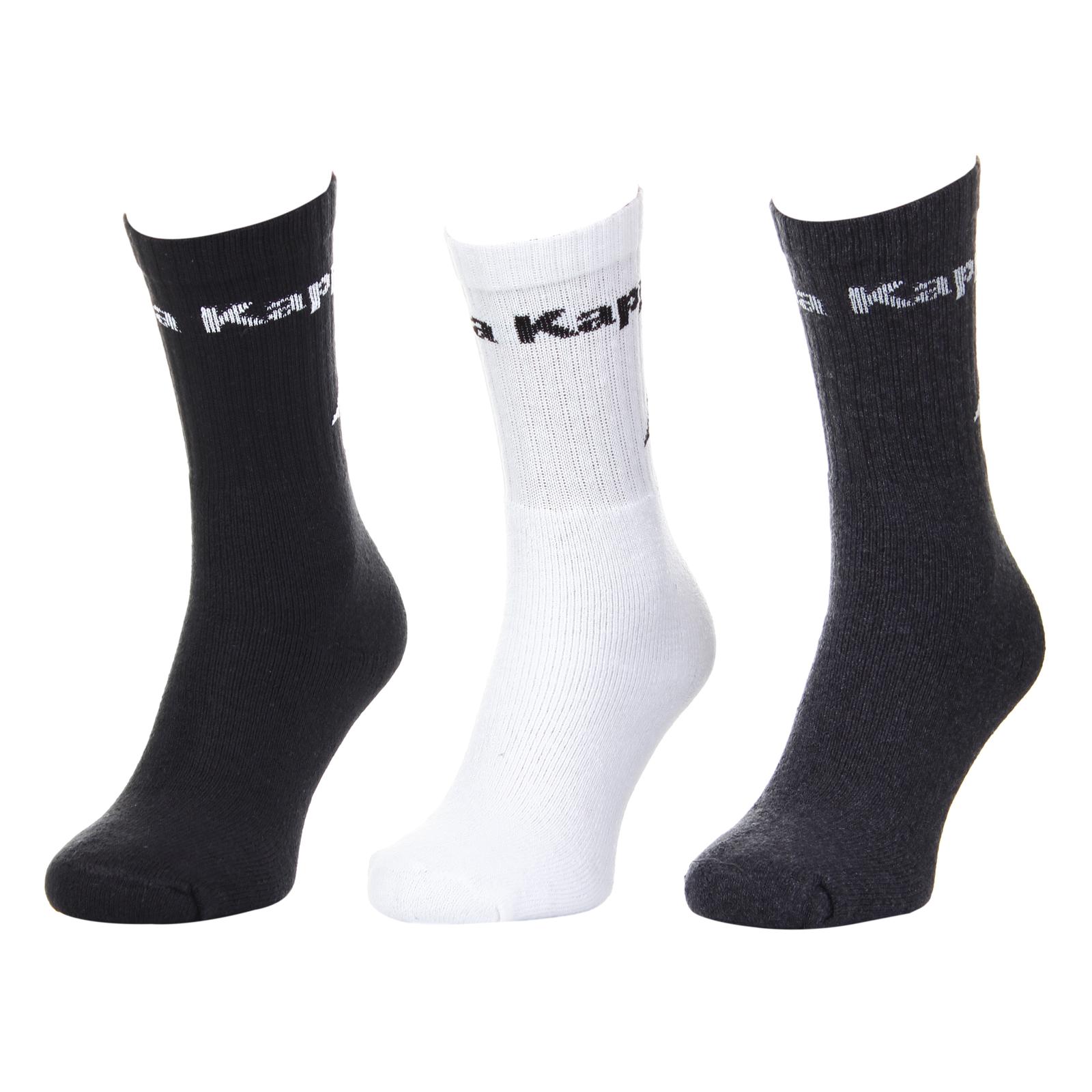 Шкарпетки Kappa Socks Logo Saboya 3PPK чорний, білий, сірий Уні