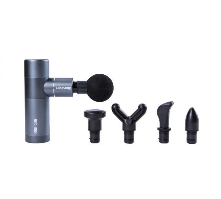 Перкусійний масажер MINI LivePro MASSAGE  GUN сірий Уни 13.7x9x4.6см