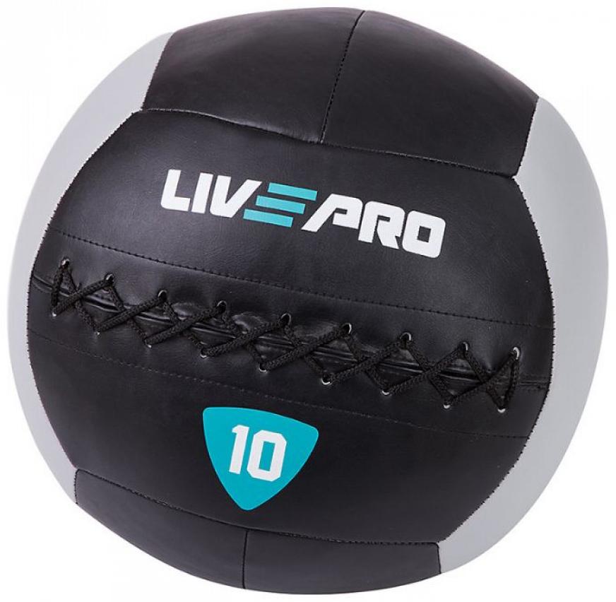 Мяч для кросфіту LivePro WALL BALL чорний/сірий Уні