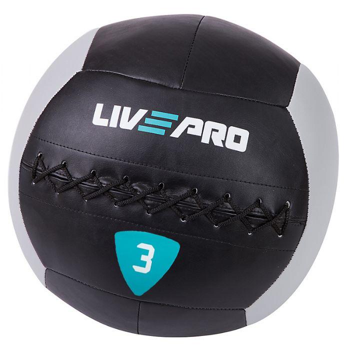 М'яч для кросфіту LivePro WALL BALL чорний, сірий Уні