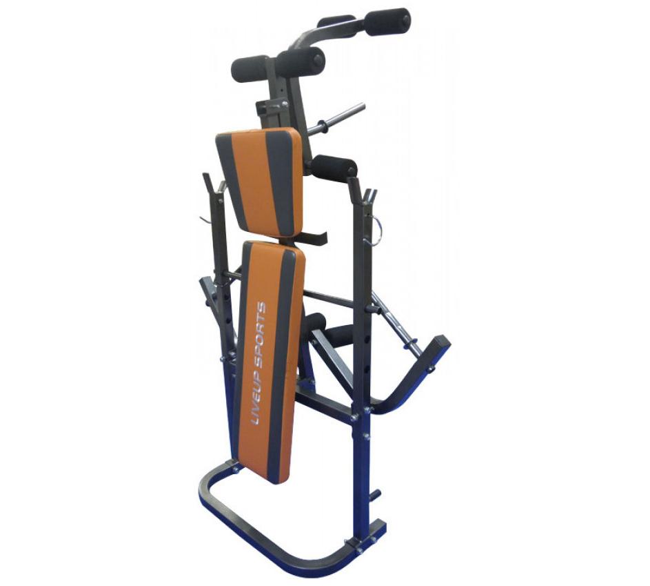 Лавка для жиму LiveUP FITNESS WEIGHT BENCH Чорний/сірий/помаранчевий Уні