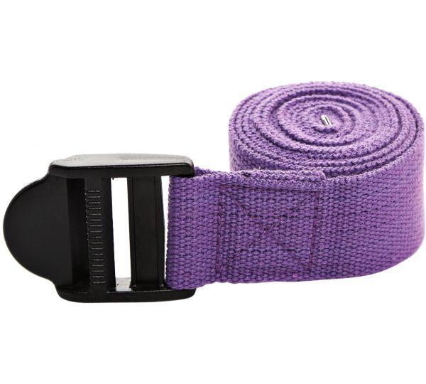 Ремінь для йоги LiveUp YOGA STRAPS фіолетовий Уни 183x3.8cм
