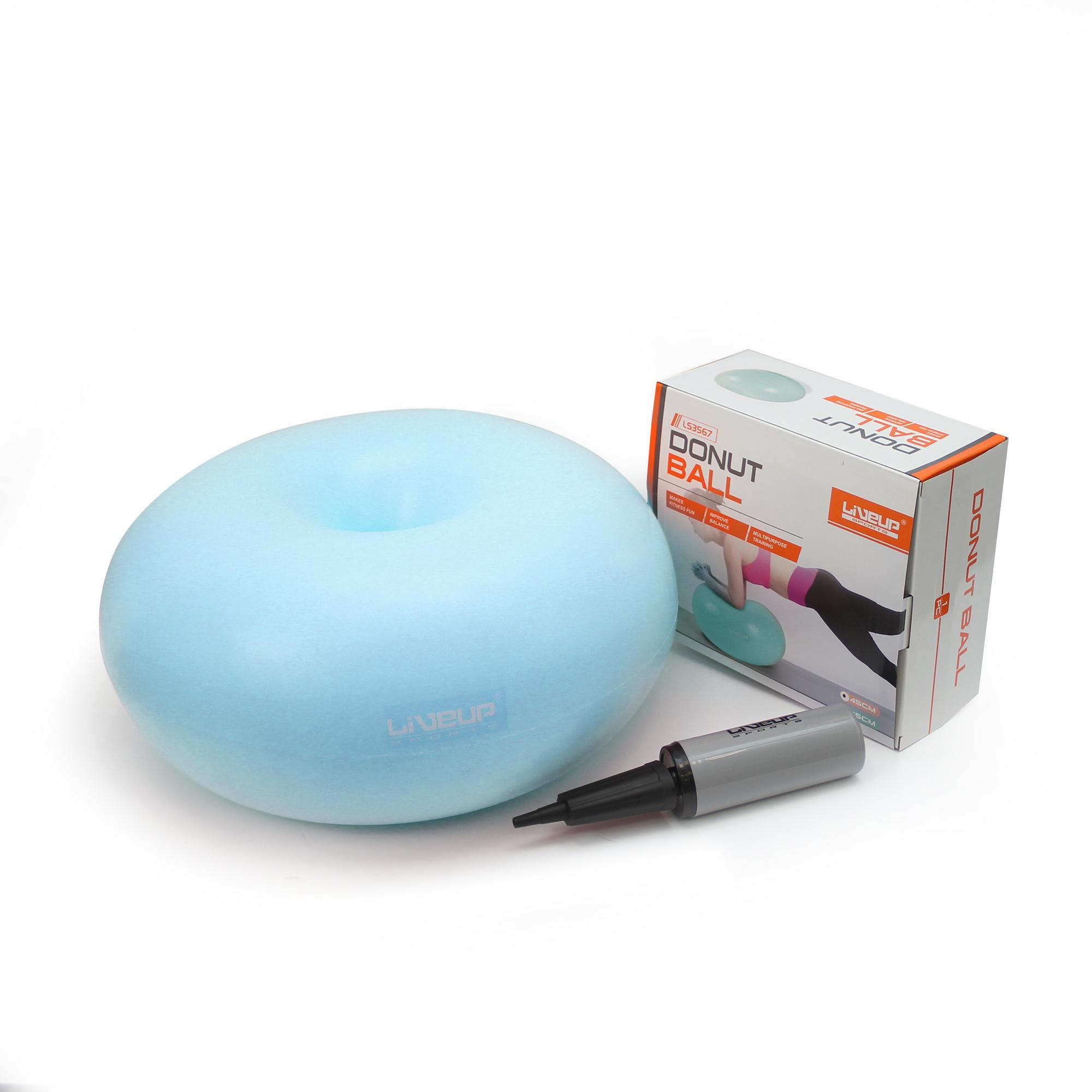 Фітбол DONUT BALL LiveUp блакитний Уни 45х25см