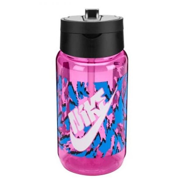 Пляшка для води з трубочкою  Nike TR RENEW RECHARGE STRAW BOTTLE 470 мл рожевий, чорний, білий