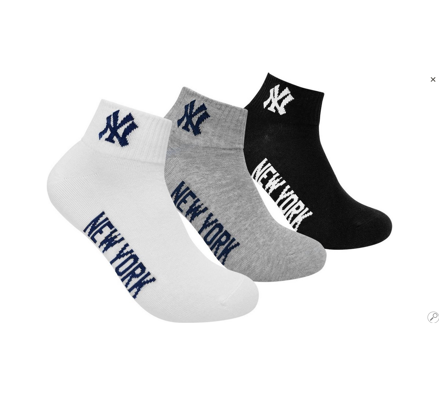 Шкарпетки New York Yankees 3 pk Quarter чорний, білий, сірий Уні