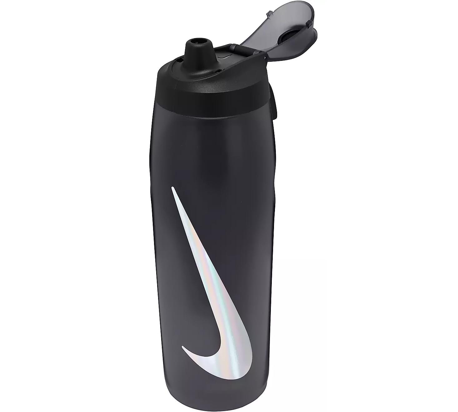 Пляшка для води з кришкою Nike REFUEL BOTTLE LOCKING LID 950 мл антрацит, чорний, сріблястий