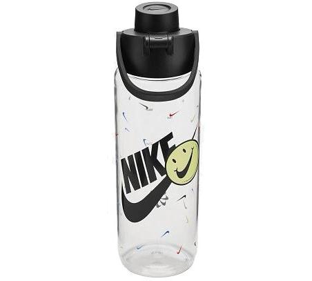 Пляшка спортивна з тубочкою Nike TR RENEW RECHARGE CHUG BOTTLE 710 мл грфічний прозорий, чорний