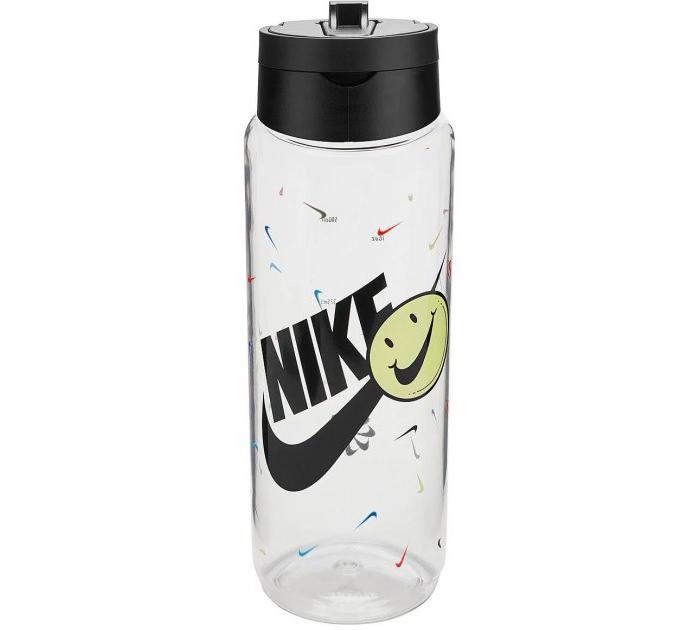 Пляшка для води з трубочкою Nike TR RENEW RECHARGE STRAW BOTTLE 710 мл грфічний прозорий, чорний