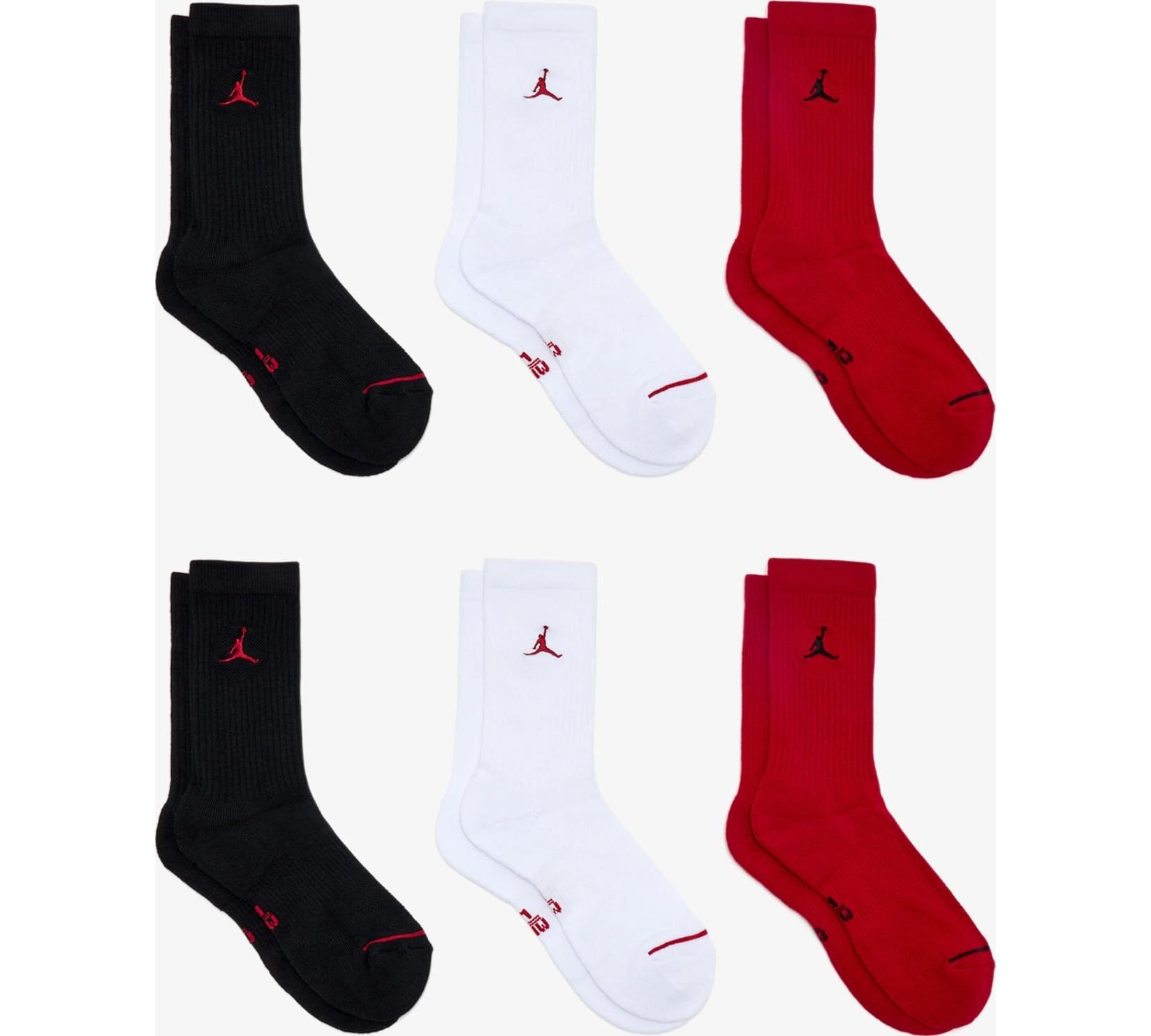 Шкарпетки Nike U J ED CUSH PLY CREW 6PR - 144 чорний, білий, червоний Уні