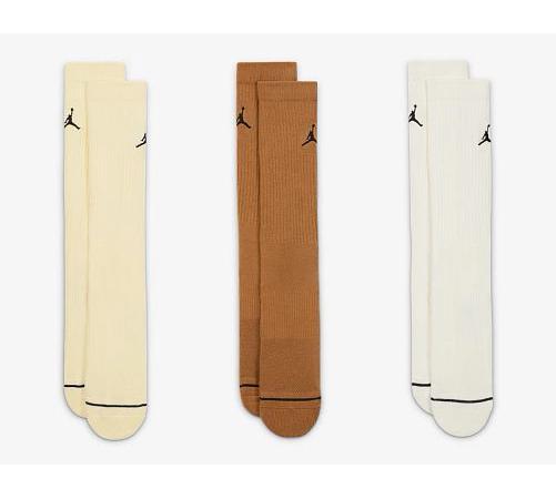 Шкарпетки Nike U J ED CUSH POLY CREW 3PR 144 бежевий, коричневий, білий Уні