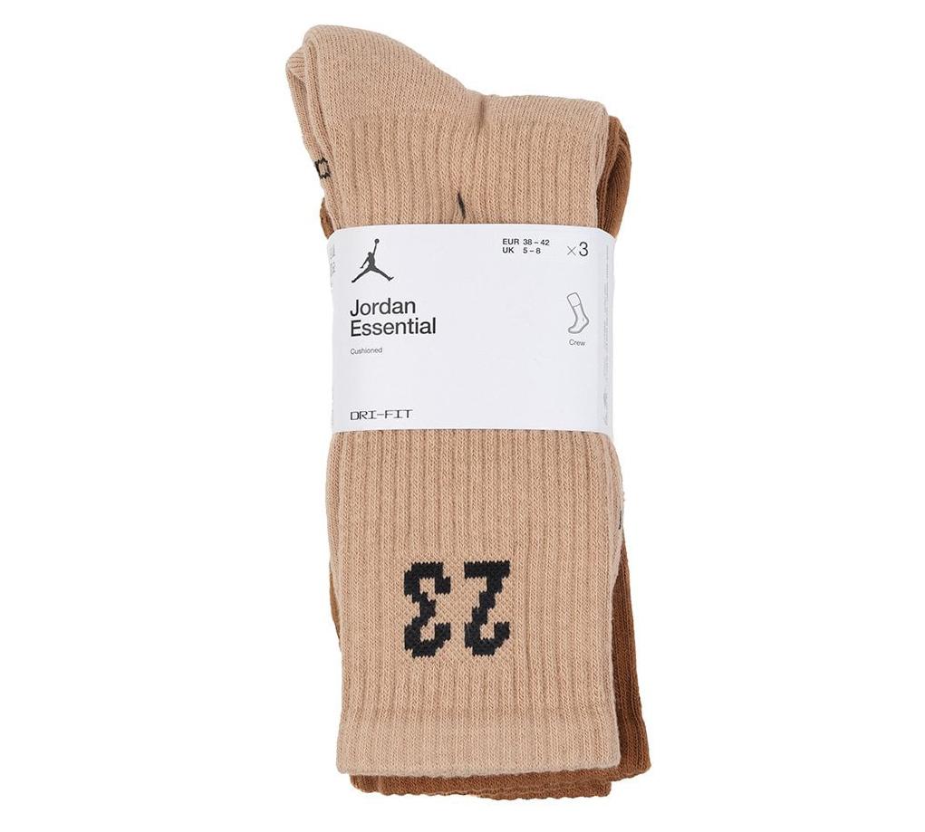 Шкарпетки Nike U J ESSENTIAL CREW 3PR 144 білий, коричневий, бежевий Уні